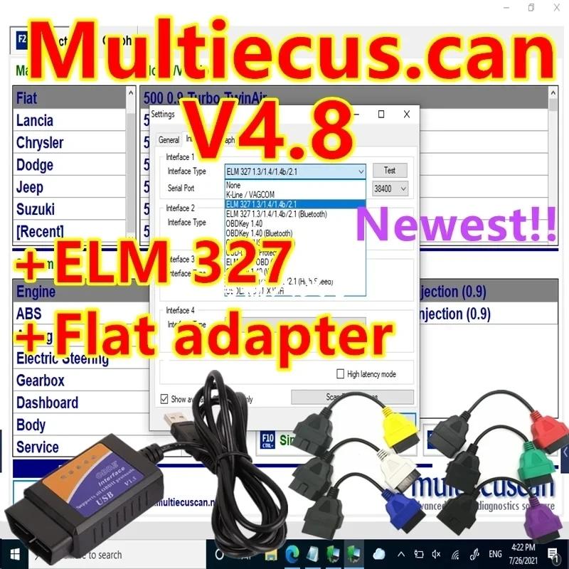Fiat ĿͿ ֽ ڵ  MultiEcuScan 4.8 Ʈ, Ƽ Ecu-Scan 4.8 , ELM327 MultiEcuScan V4.8  Բ ۵